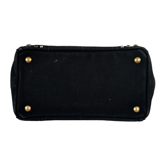 Authentic PRADA Triple Studded Black Denim Canapa Mini Tote Bag - Picture 7 of 14